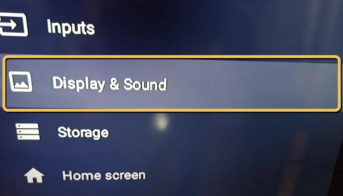 Display and Sound in Device Preferences